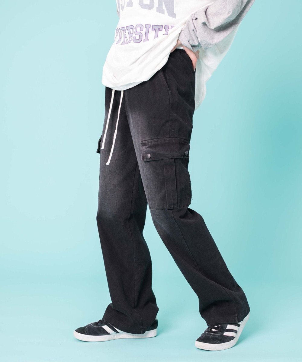 WEGO 【ウエストゴム】ドローコードウオッシュドカーゴデニム 