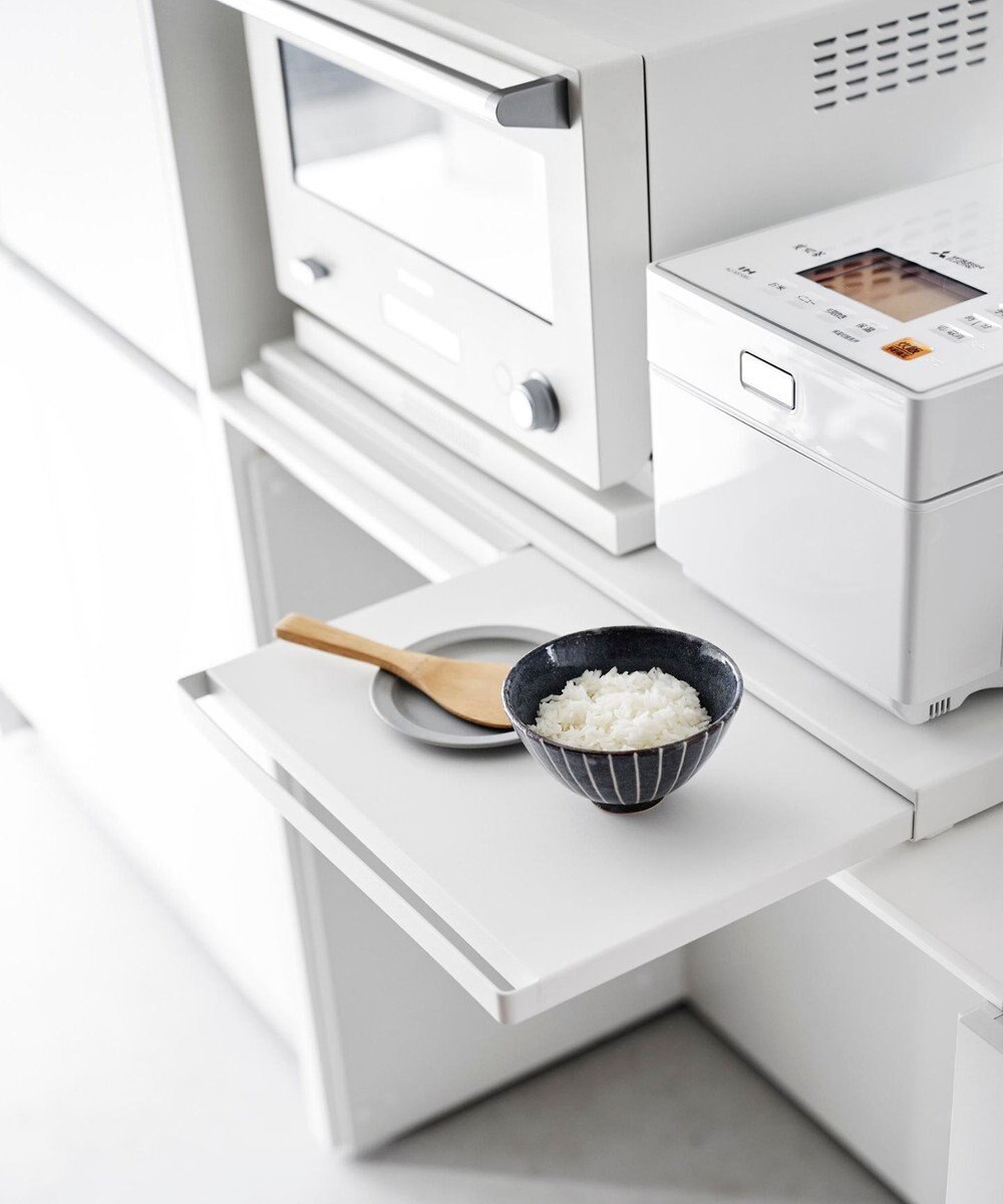 tower キッチン家電下スライドテーブル タワー W80 ホワイト 