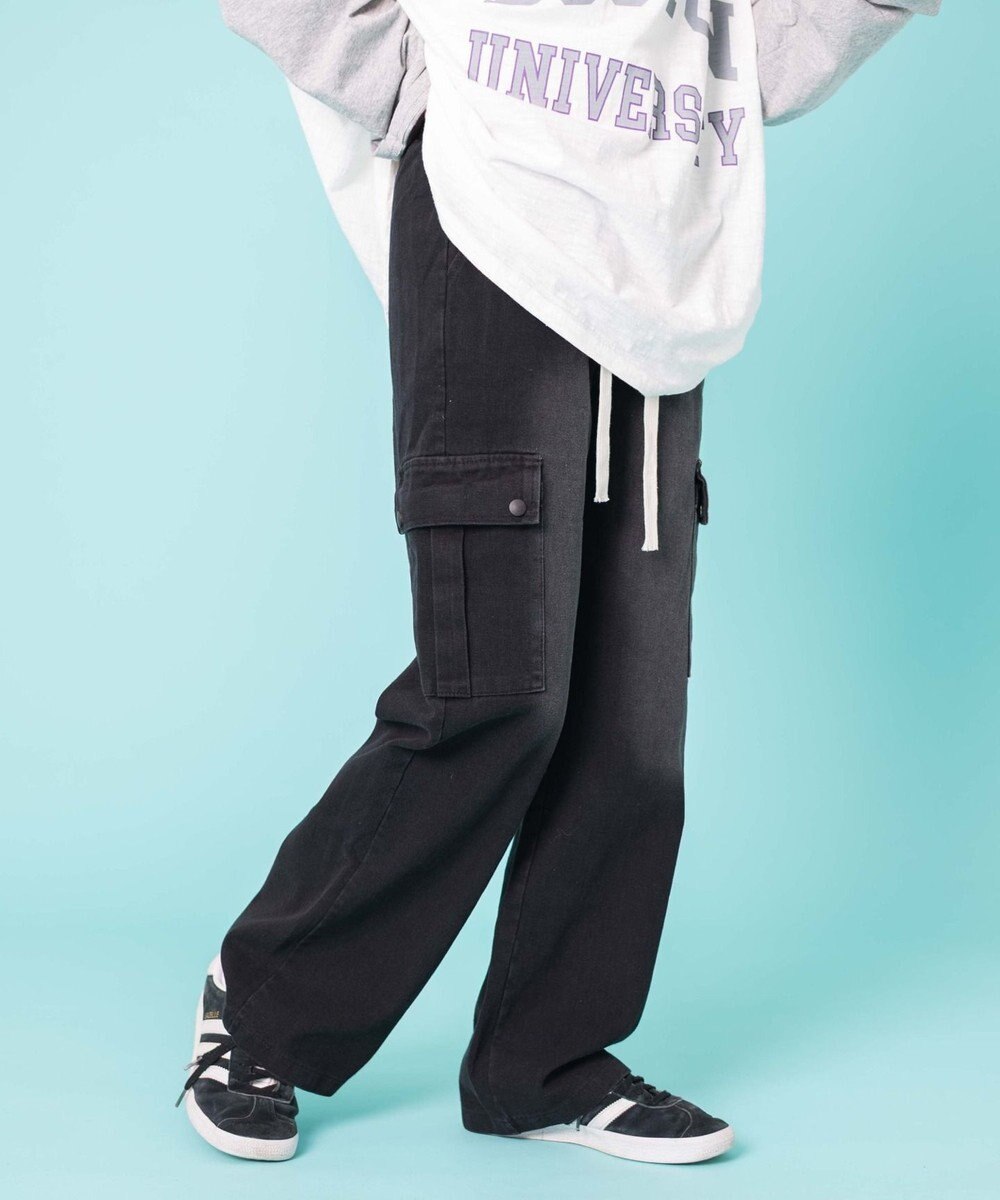 WEGO 【ウエストゴム】ドローコードウオッシュドカーゴデニム 