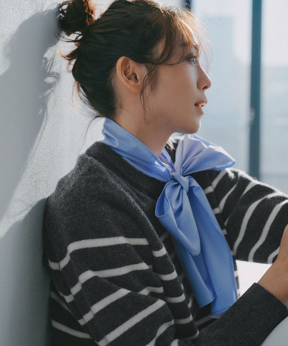 23区 L 【滝沢眞規子さん着用/Oggi掲載】ストレッチライトタイプライター 2WAY ボウタイブラウス 