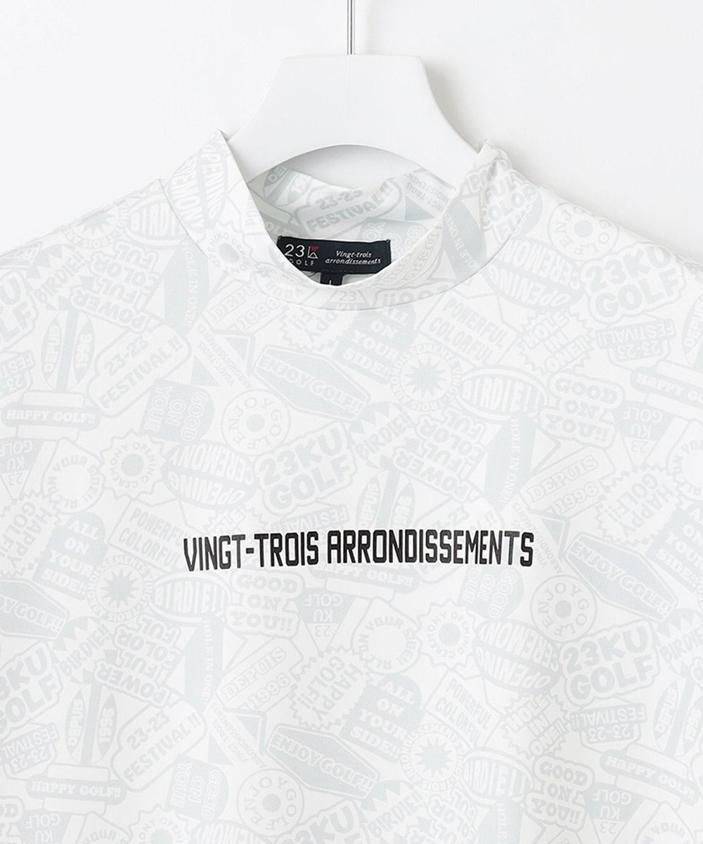 23区GOLF 【MEN】【吸水速乾・UVケア】ステッカープリント モックネックシャツ 