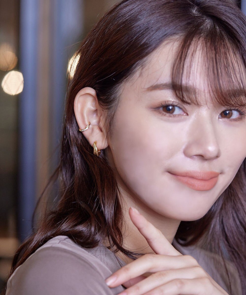 Tiaclasse マットメタルフープピアス 