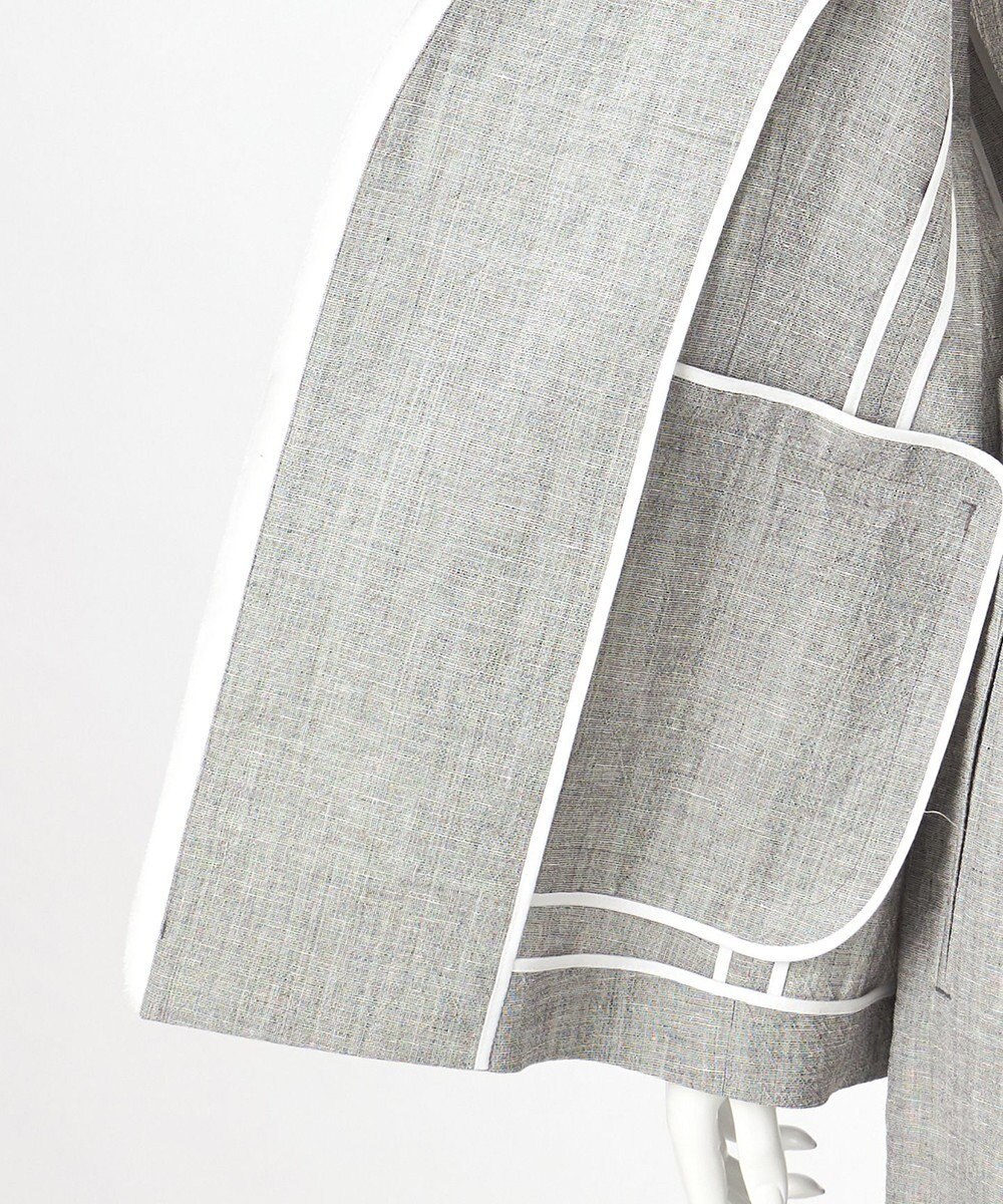 23区 【GOLD LABEL】ウールリネン ノーカラー ジャケット 