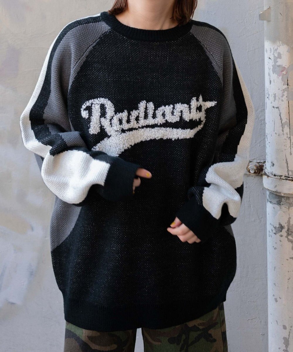 WEGO サガラロゴ配色BIGニットプルオーバー 