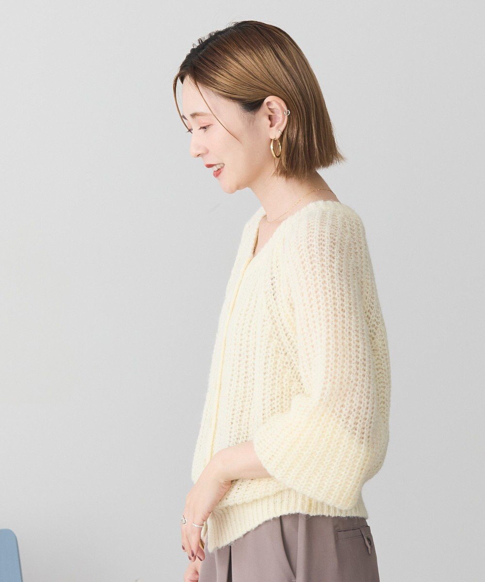 AMERICAN HOLIC 【2WAY】モヘヤ風甘編みカーディガン 