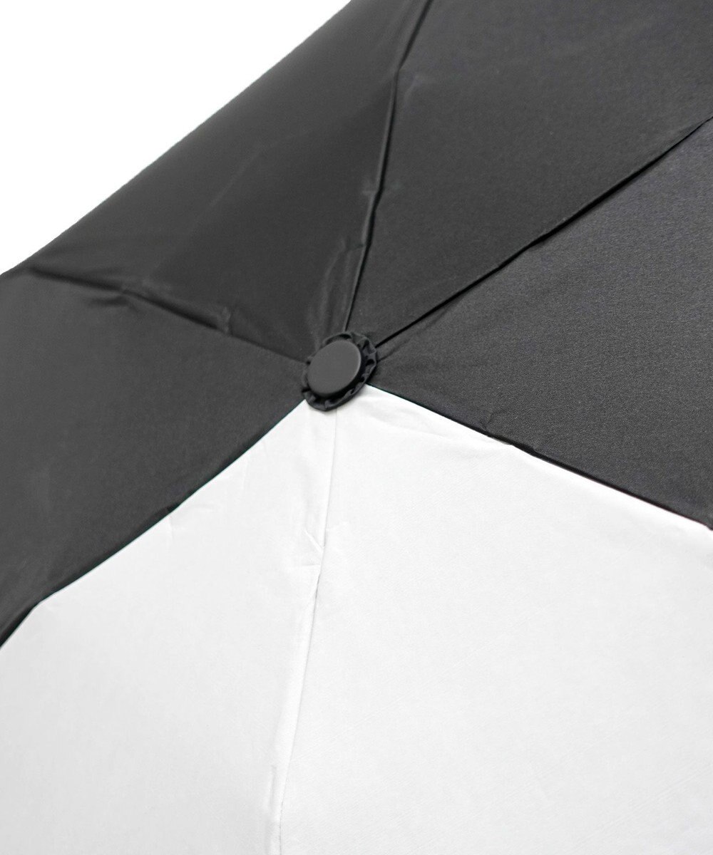 +RING UNISEX プラスリング 晴雨兼用 簡単開閉式折傘  BLK×GRY T1338 