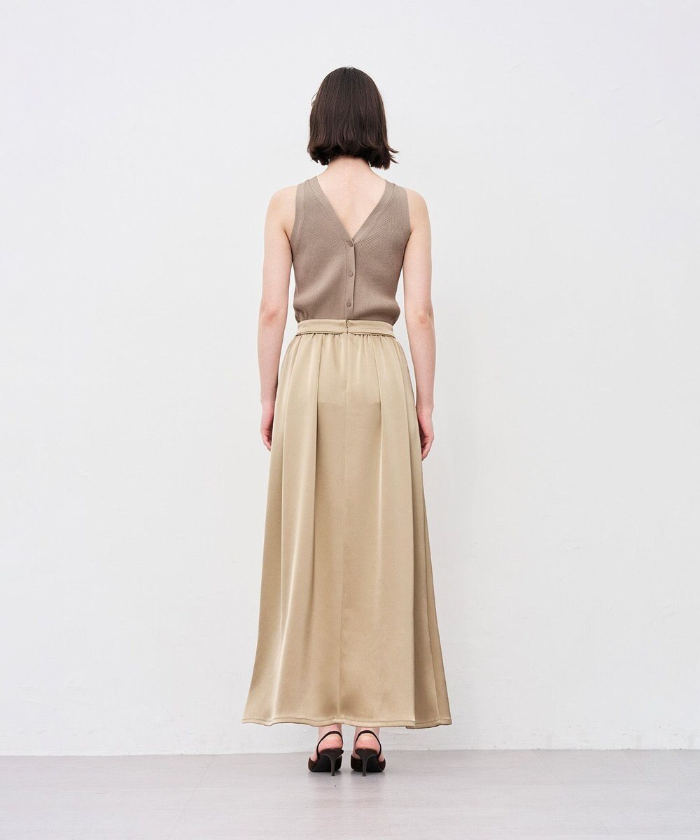 uncrave シャイニーダブルサテン フレアスカート 