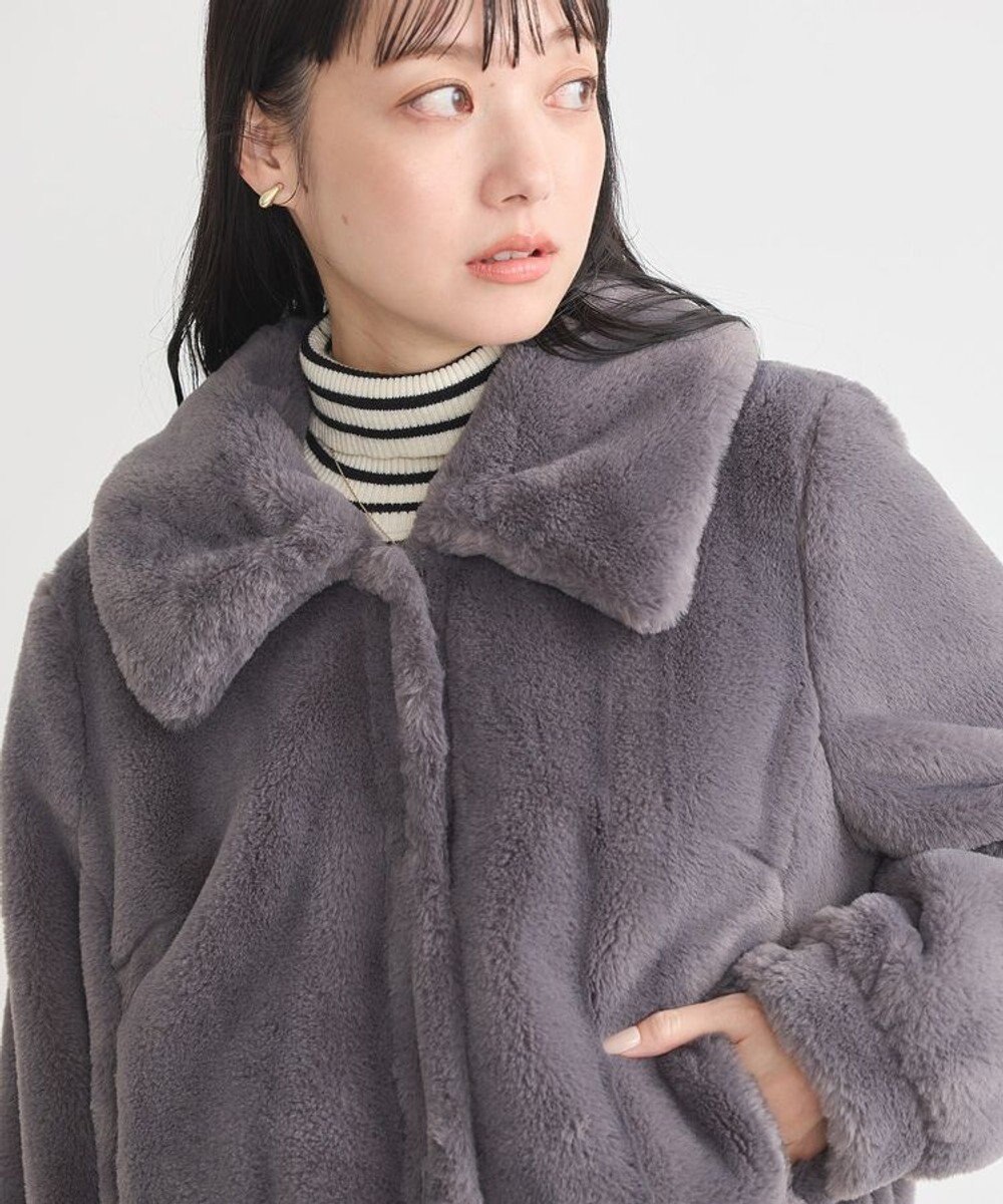 earth music&ecology ファーショートコート 