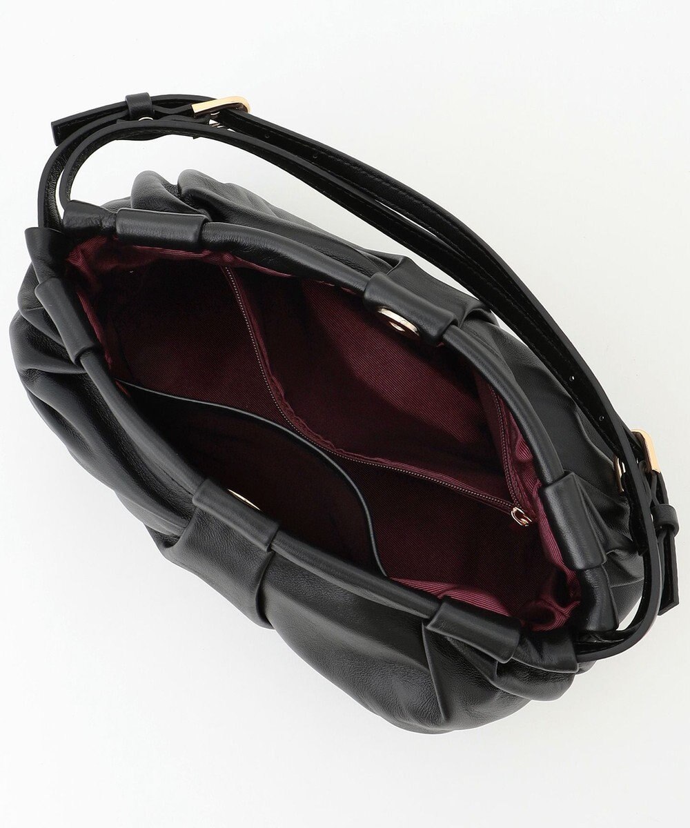 LA BAGAGERIE シープレザー　ギャザーミニバッグ 