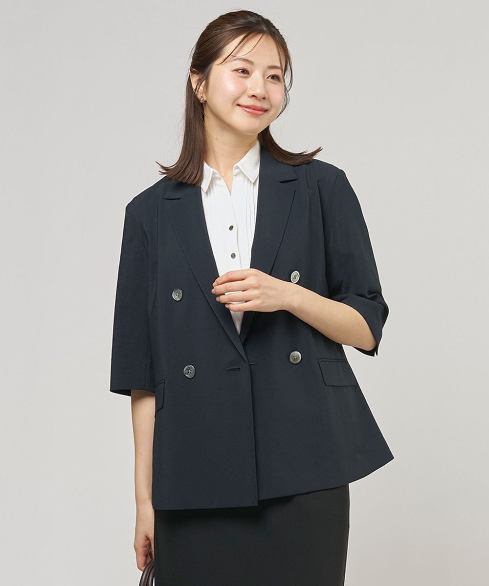 J.PRESS LADIES S BREEZ COOL トロ ハーフスリーブ ダブル ジャケット 