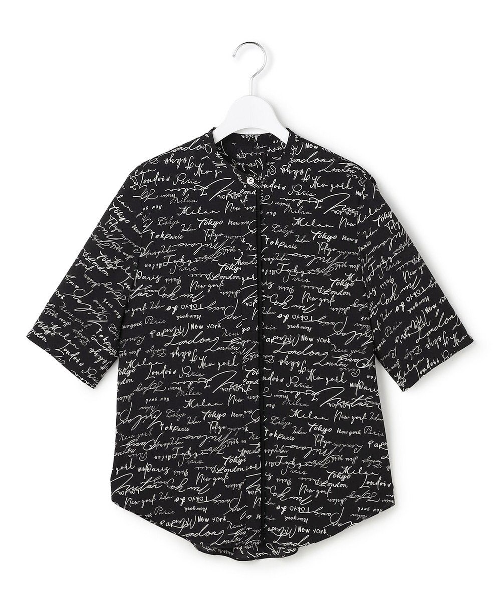 ICB 【30th ANNIVERSARY】5cityプリント バンドカラーブラウス 