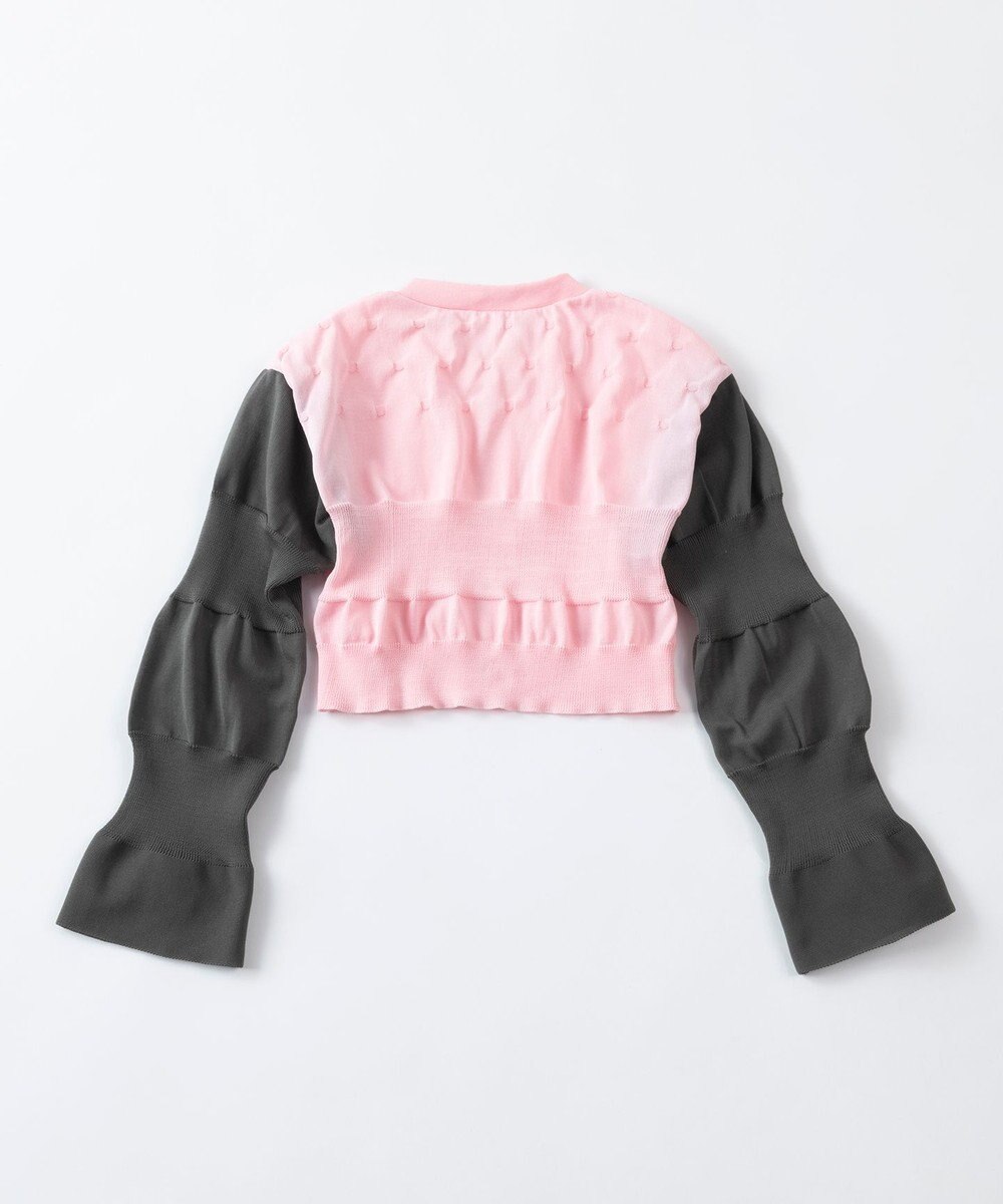 TRICOTE バイカラーショートカーディガン 