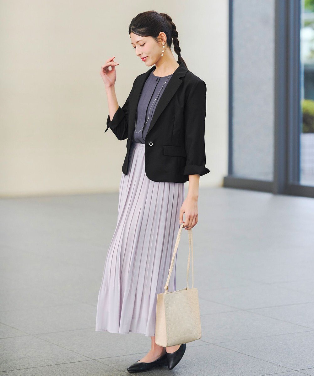 Tiaclasse 【洗える】シアーピンタックブラウス 