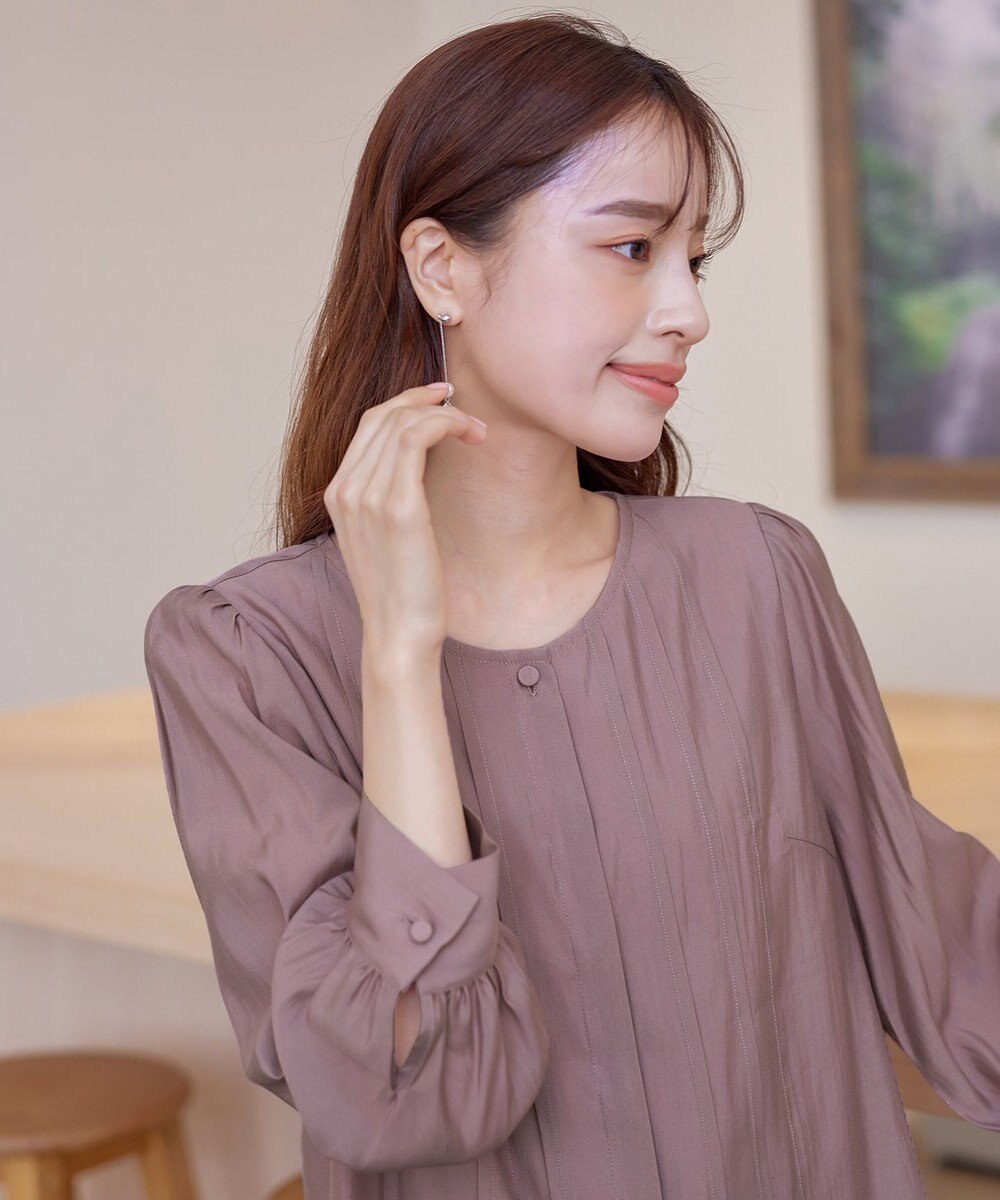 Tiaclasse 【洗える】シアーピンタックブラウス 