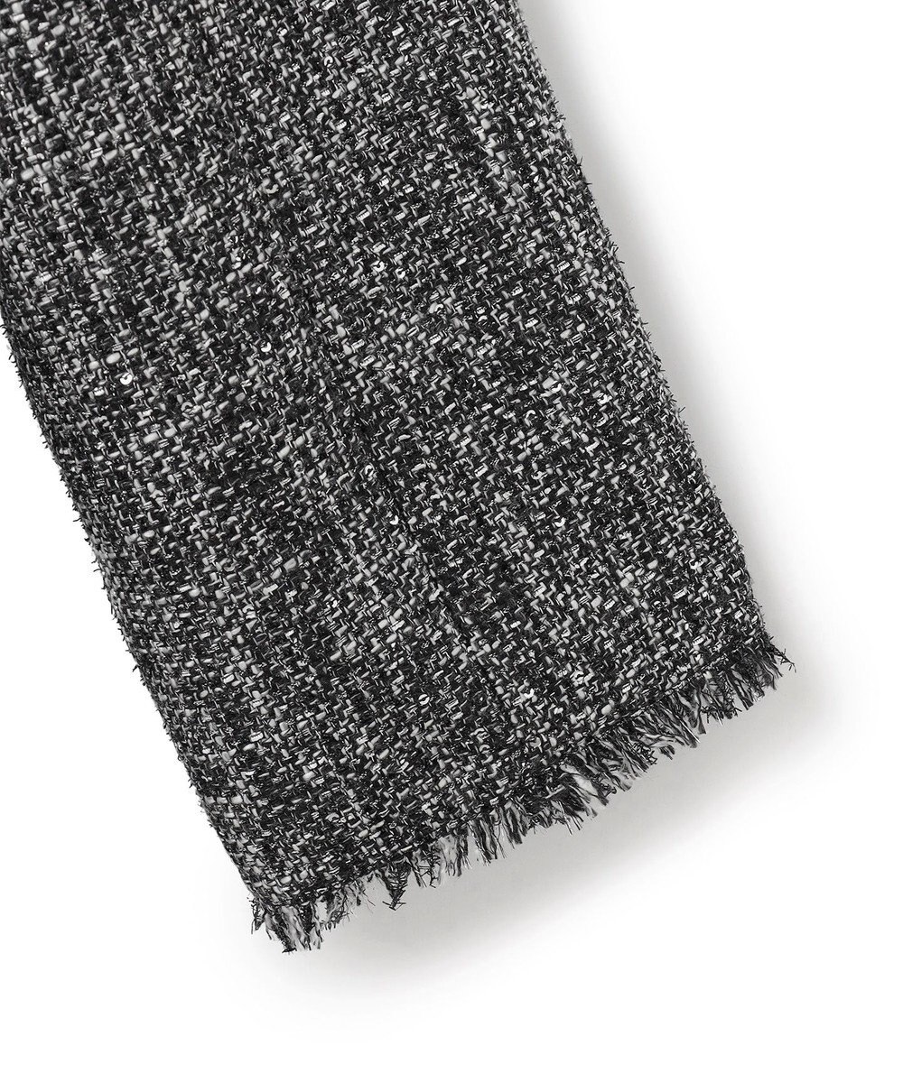 ICB L スパングルツイード ノーカラーコート 