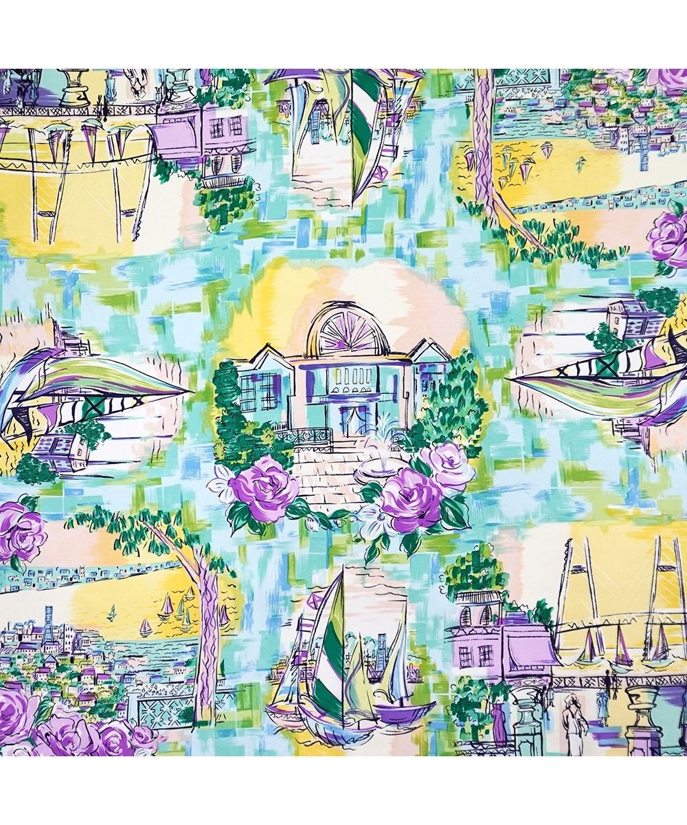 Marca ＜春の新色！＞【伝統横濱スカーフ】リゾートランド 大判 シルクツイル スカーフ 