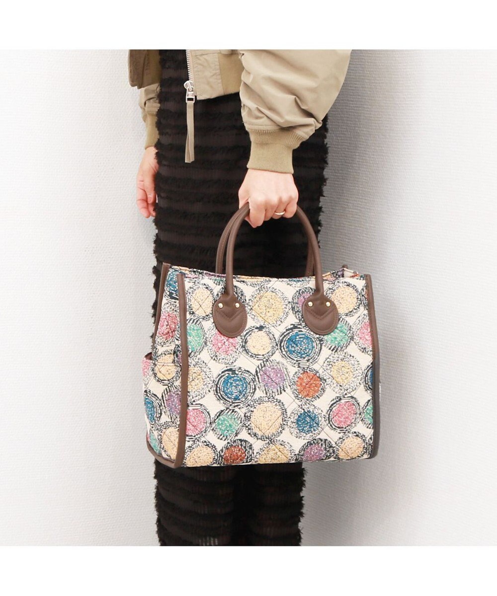 UNBILLION カシュカシュ cachecache / ジャガードキルティングスクエアトートバッグM 