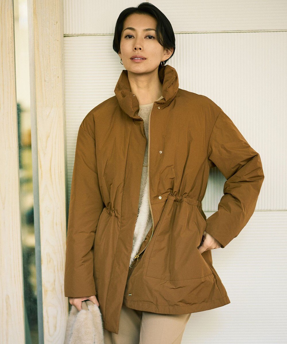 自由区 L 【17号サイズまで展開・カタログ掲載】マイクロタッサーダウンスタンドカラー コート 