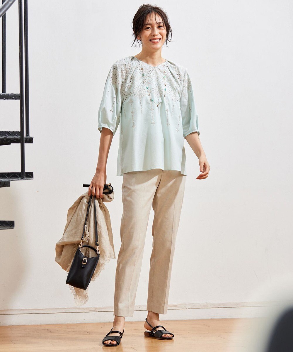 自由区 L 【接触冷感・UVカット・吸水速乾】シェルタリングオックステーパード パンツ 