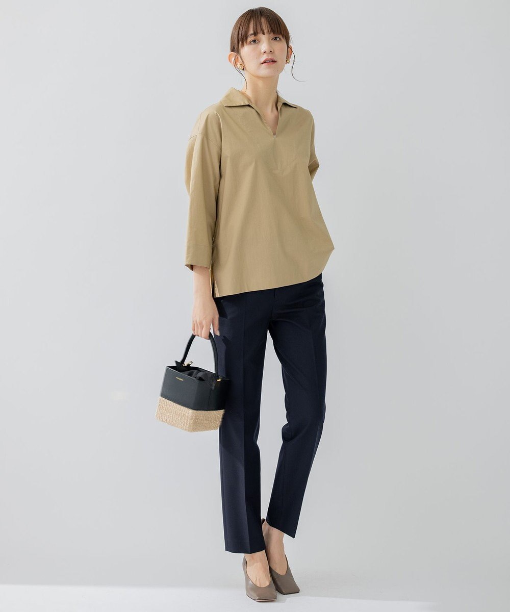 23区 L 【洗える】ストレッチツイル センタープレス パンツ 