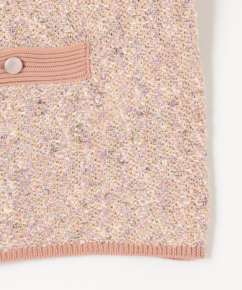 自由区 【XSサイズ～/洗える】カラーミックスツイード ニットカーディガン 