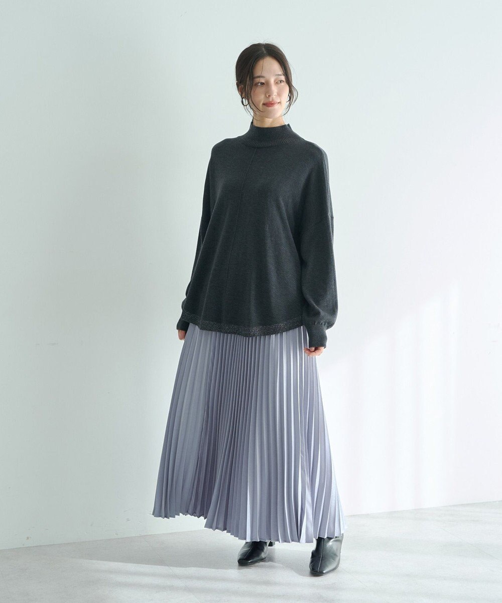 YECCA VECCA サテンプリーツスカート 