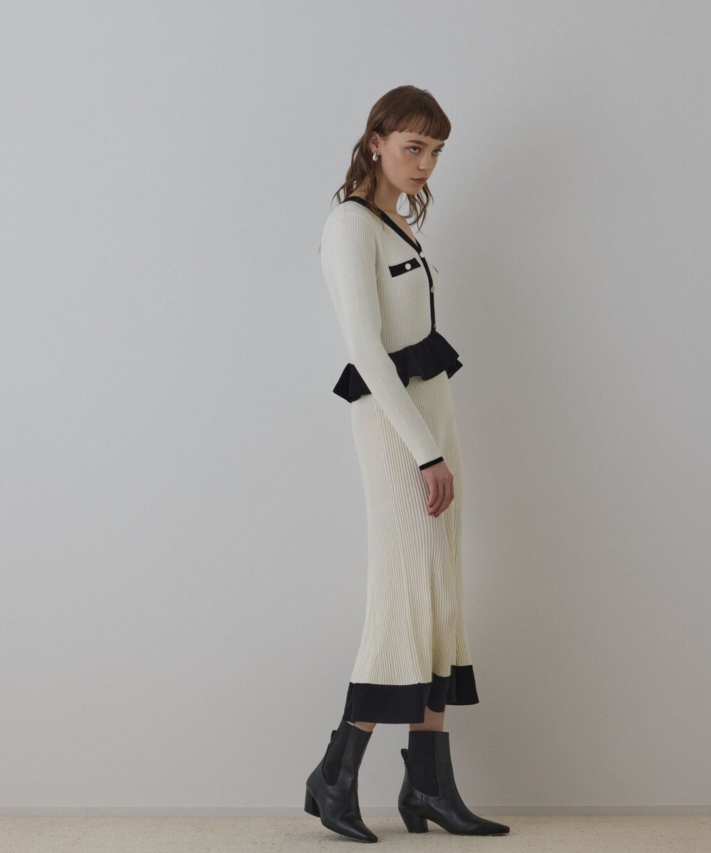 GRACE CONTINENTAL バイカラーニットワンピース 