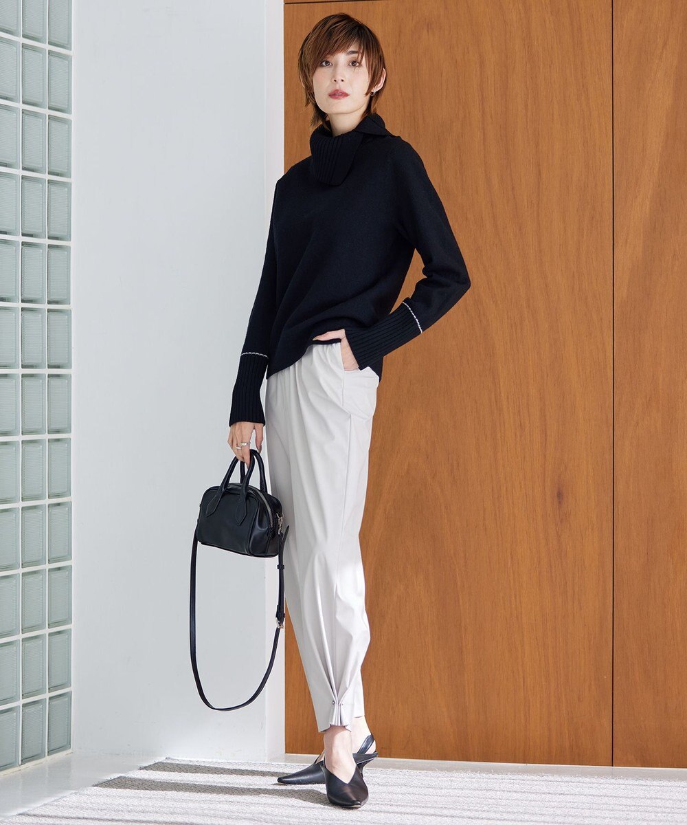 ICB 【洗える】 ライトフェイクレザー バレルパンツ 