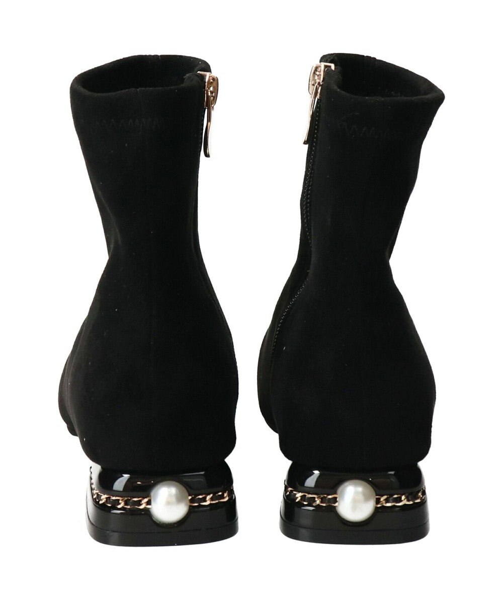 Bridget Birkin 【Bridget Birkin】パールチェーンヒールストレッチショートブーツ 