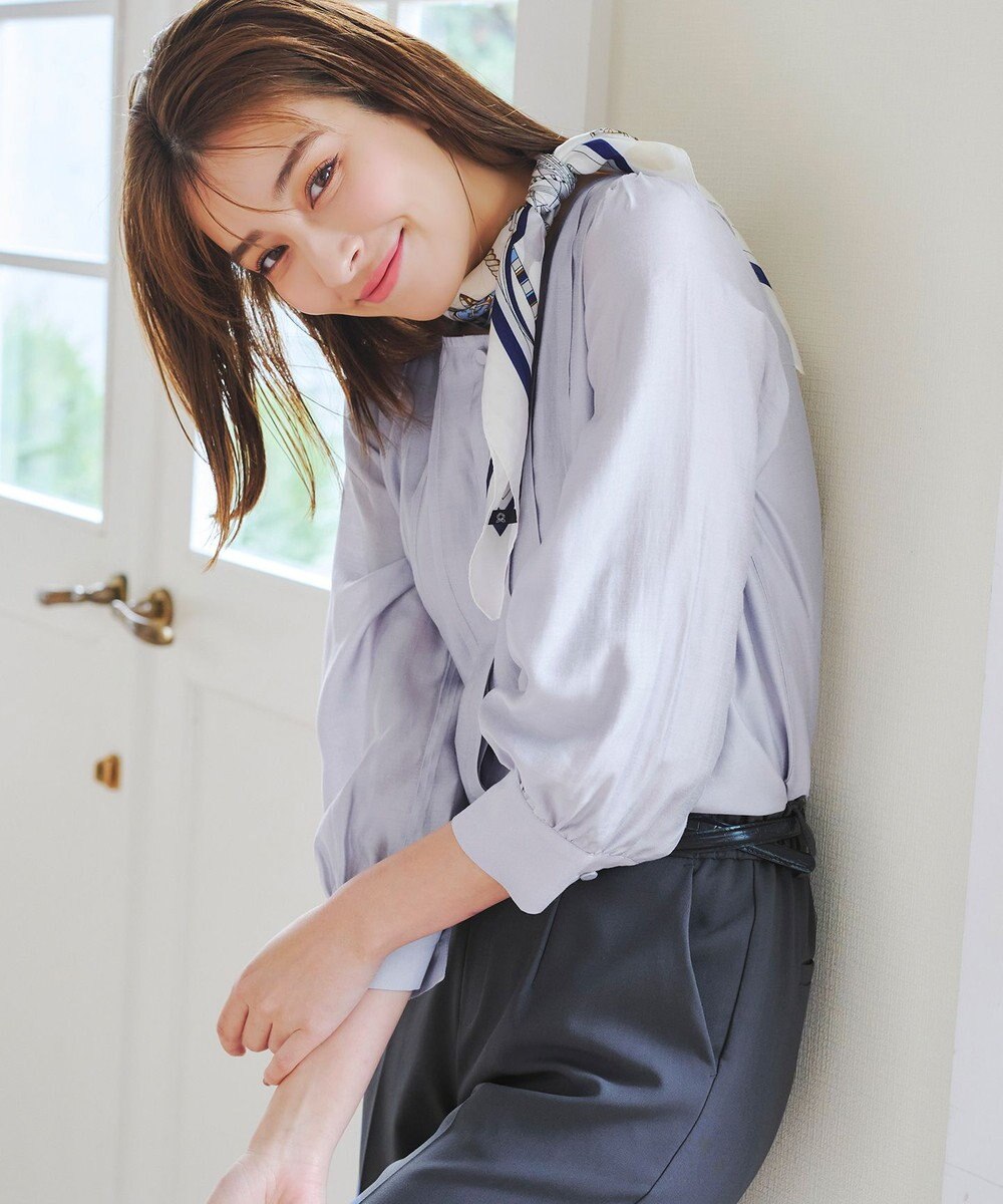 Tiaclasse 【洗える】シアーピンタックブラウス 