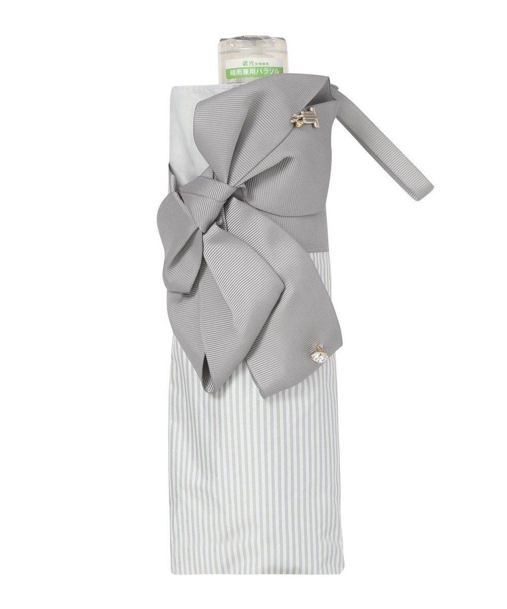 MOONBAT 【ランバン オン ブルー（LANVIN en Bleu）】晴雨兼用日傘 　折りたたみ傘　ビジューリボン 