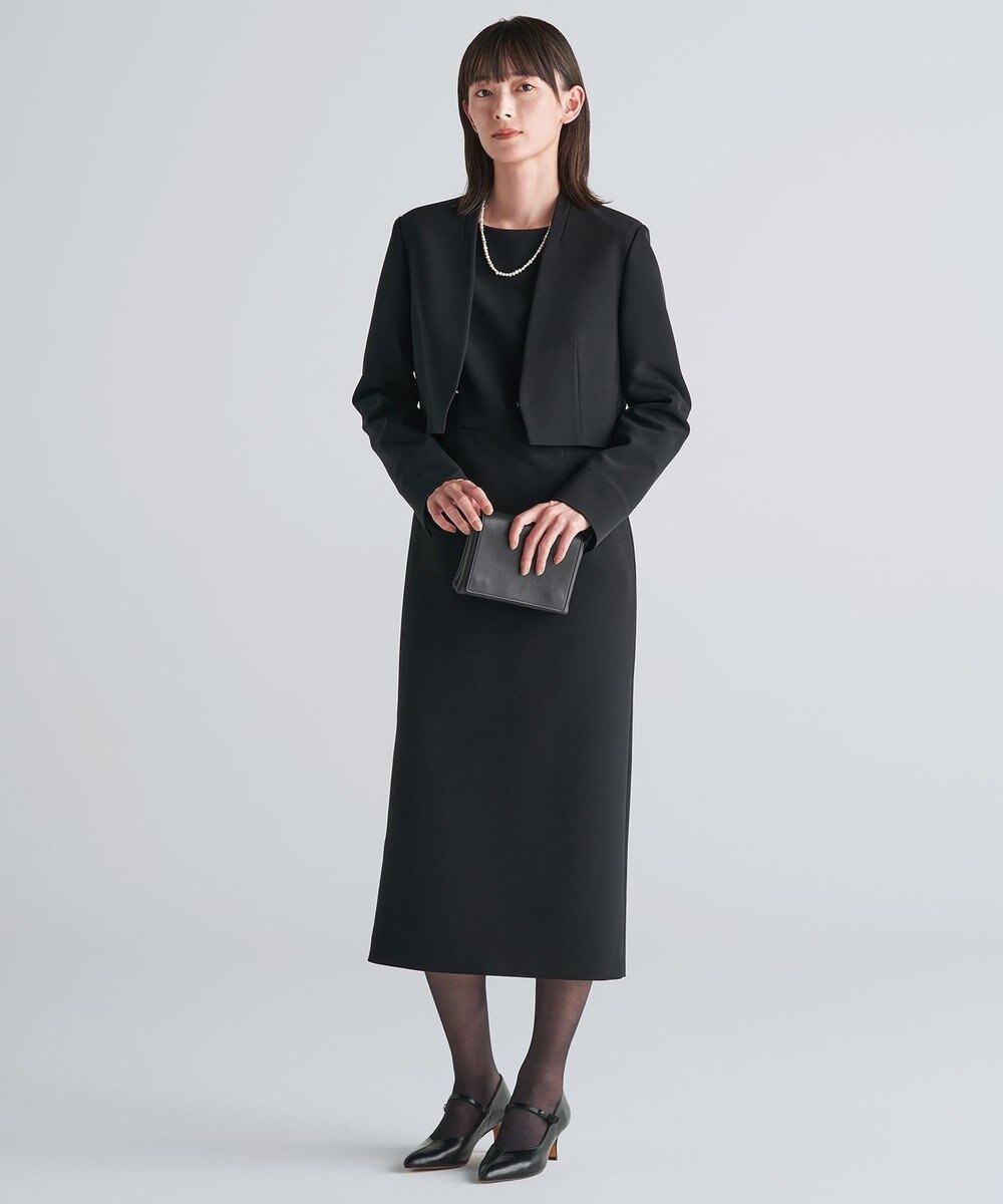 ICB 【洗える・ブラックフォーマル】 TaPeダブルクロス ショートジャケット 