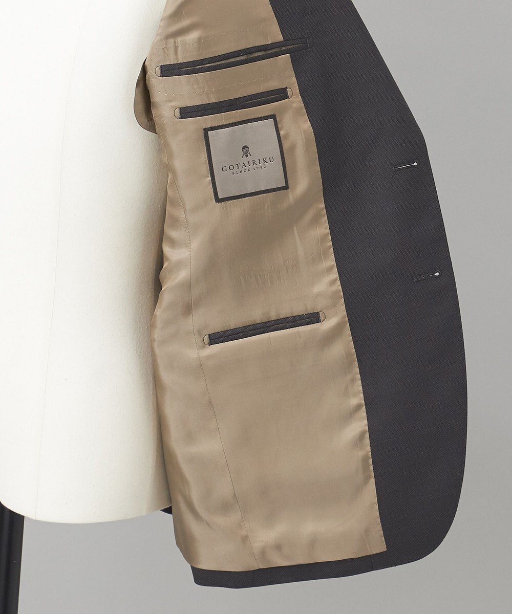 GOTAIRIKU ロングシーズン着用可【横伸度15％/ストレッチ性抜群】タスマニア120ｓスーパーストレッチ スーツ（グレー） 