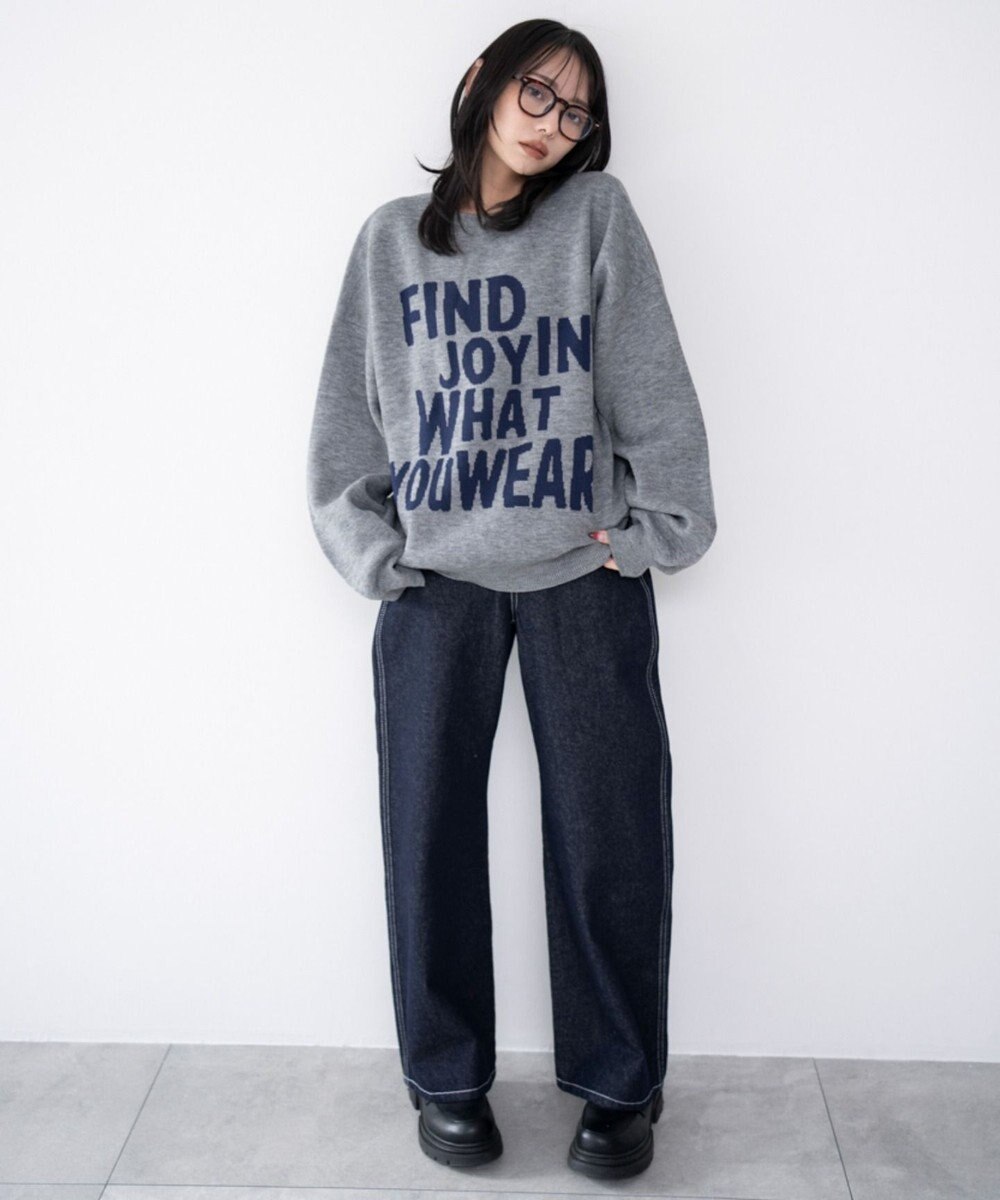 WEGO グラフィックニットプルオーバー 