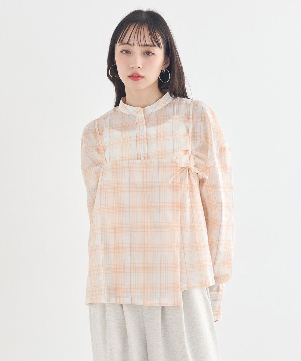 earth music&ecology 【予約】【綿100％】SET2点エプロンライクビスチェ＋シャツ 