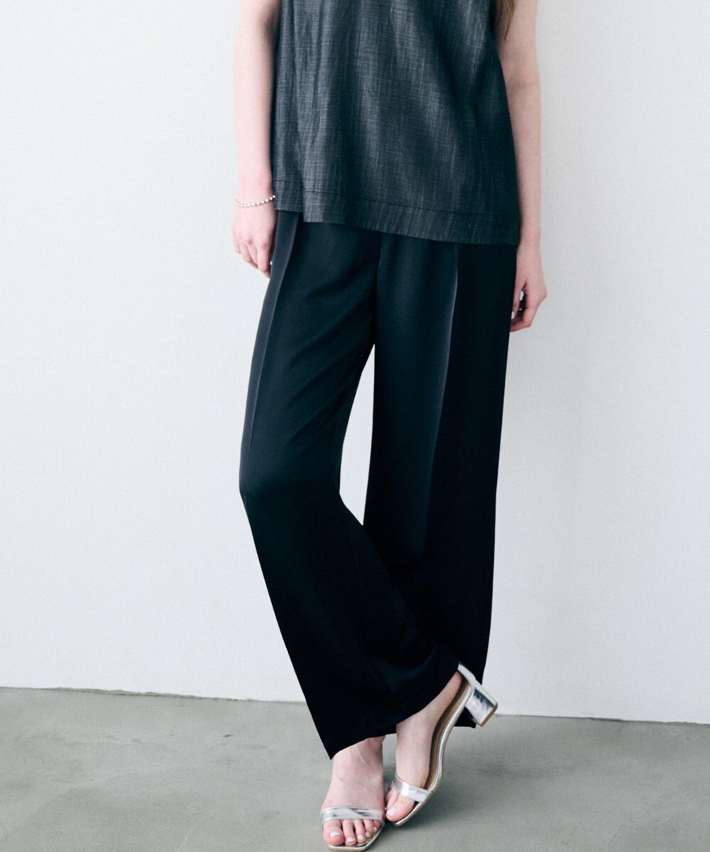 uncrave ライトダブルサテン ワイドパンツ 