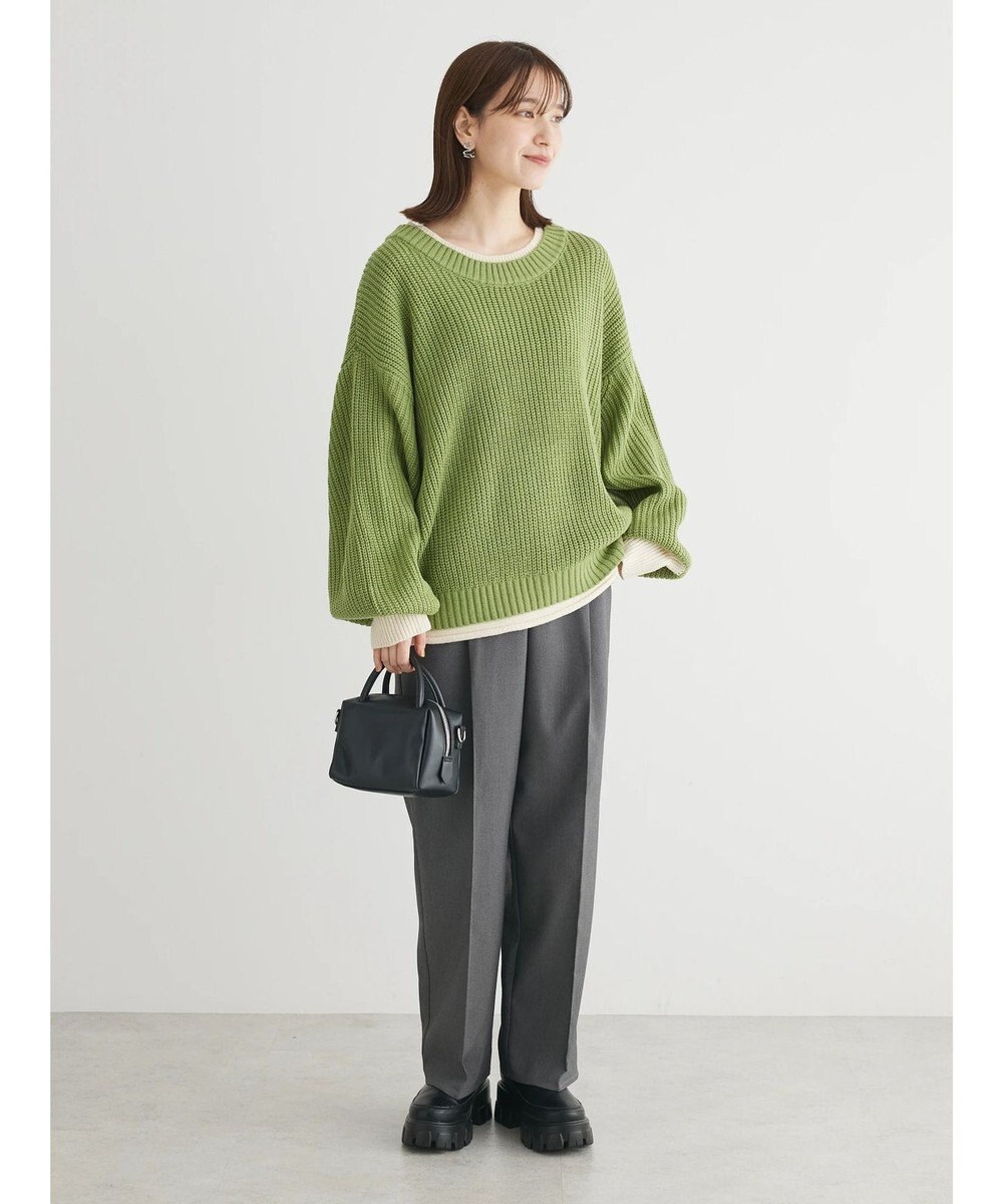 Green Parks ・Ｐｅｔｉｔ　Ｆｌｅｕｒ　レイヤード風ハイショクニット 