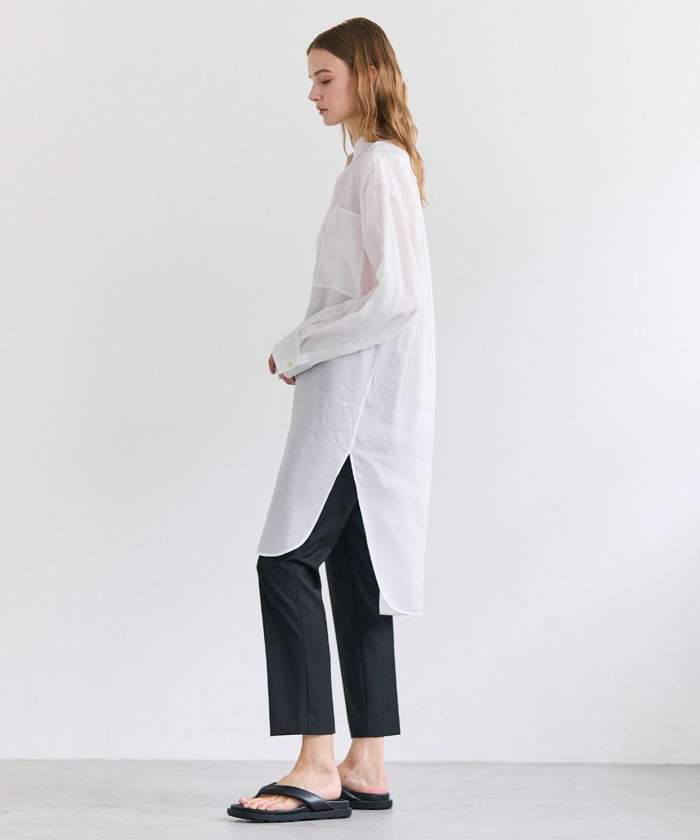 BEIGE， PAULINE / リネンヴィスコースオーバーサイズロングシャツ 