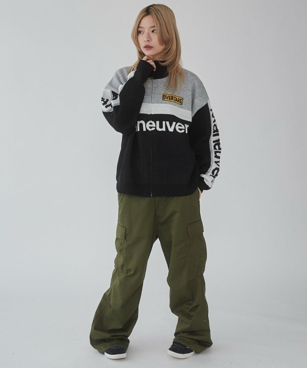 WEGO 【ユニセックス着用ITEM】レーシンググラフィックニットブルゾン 