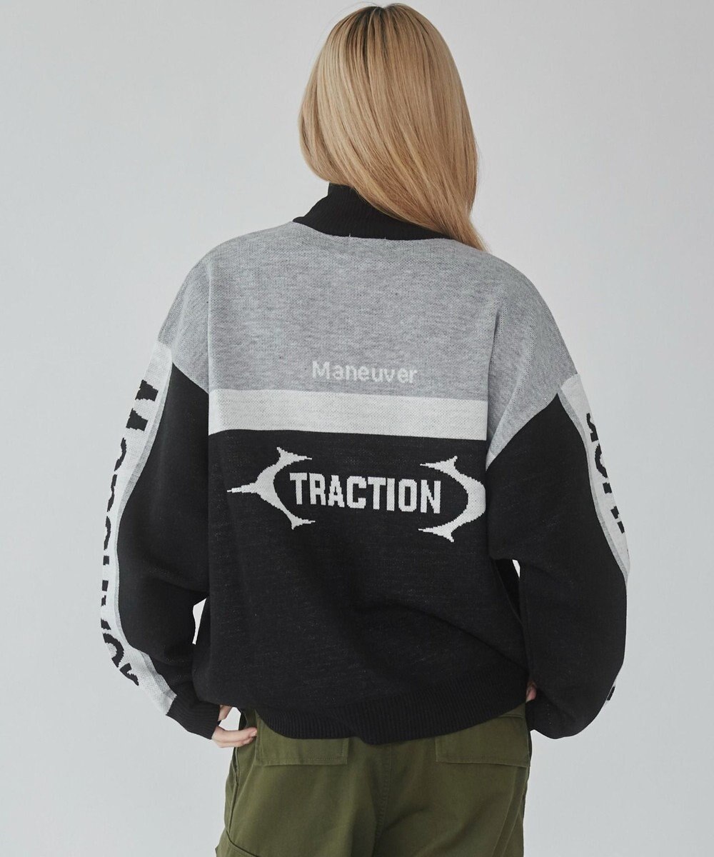 WEGO 【ユニセックス着用ITEM】レーシンググラフィックニットブルゾン 