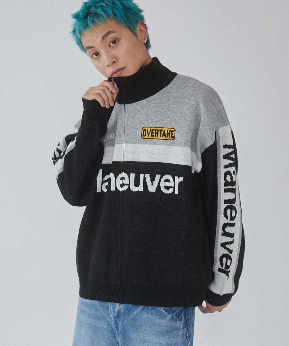 WEGO 【ユニセックス着用ITEM】レーシンググラフィックニットブルゾン 