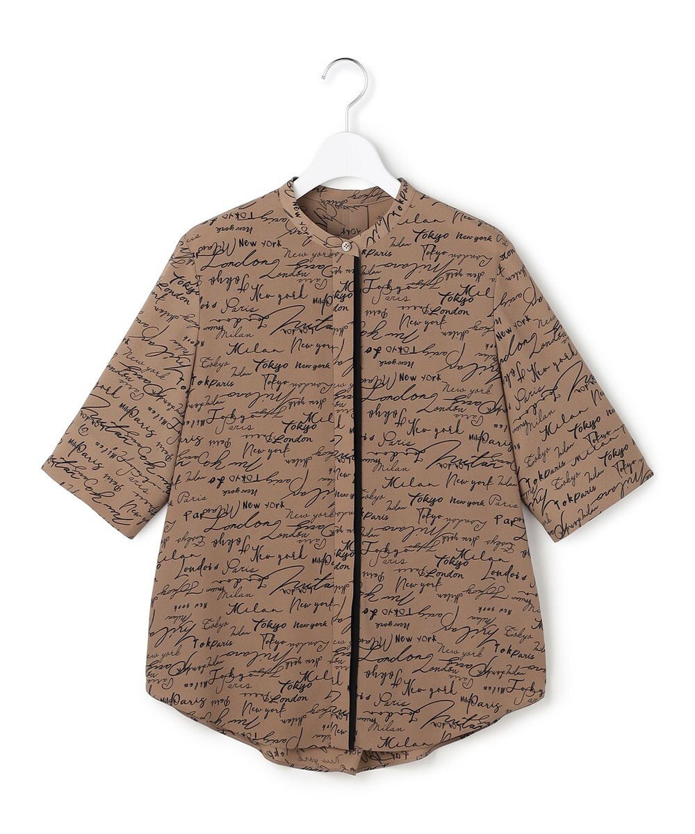 ICB 【30th ANNIVERSARY】5cityプリント バンドカラーブラウス 