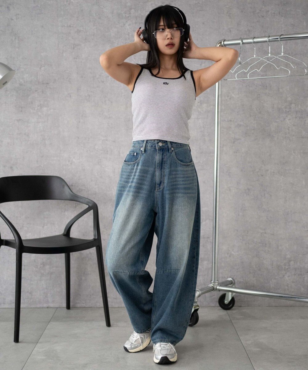 WEGO 【カップ付きインナー】グラフィックカップ付きリブタンク 