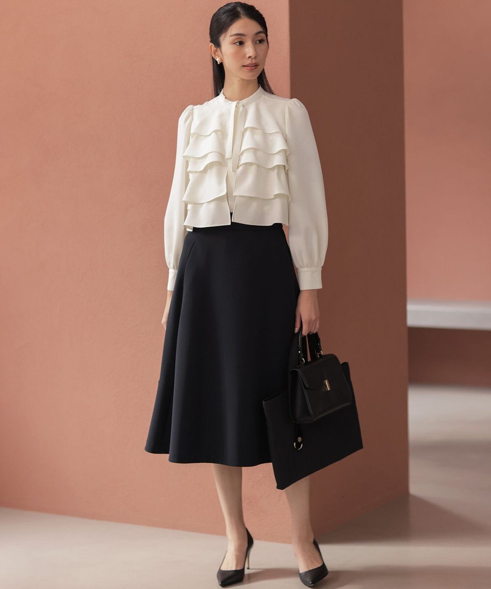 組曲 【KUMIKYOKU NAVY】コンフォータブルドレープ フレアスカート 