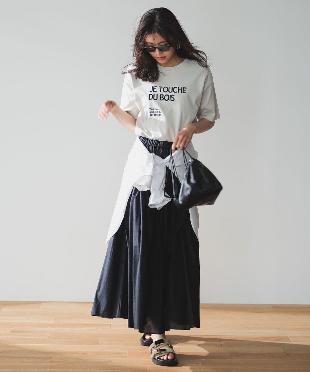 UNFILO L 【VERY掲載】BEAUTY FORM-T cotton ロゴ ハーフスリーブ Tシャツ 