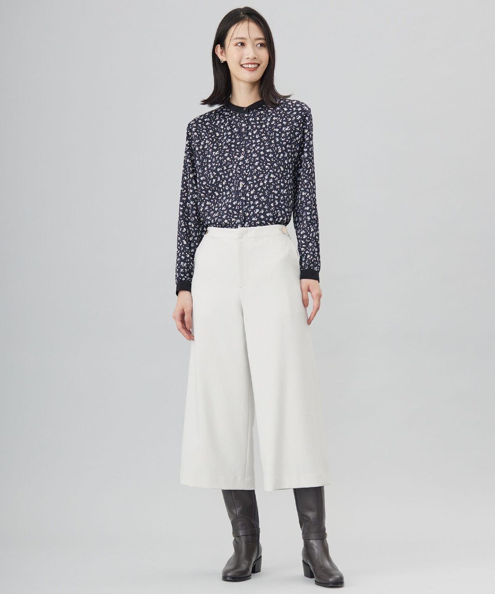 J.PRESS LADIES L 【洗える】スパンウェーブフラワープリント ブラウス 