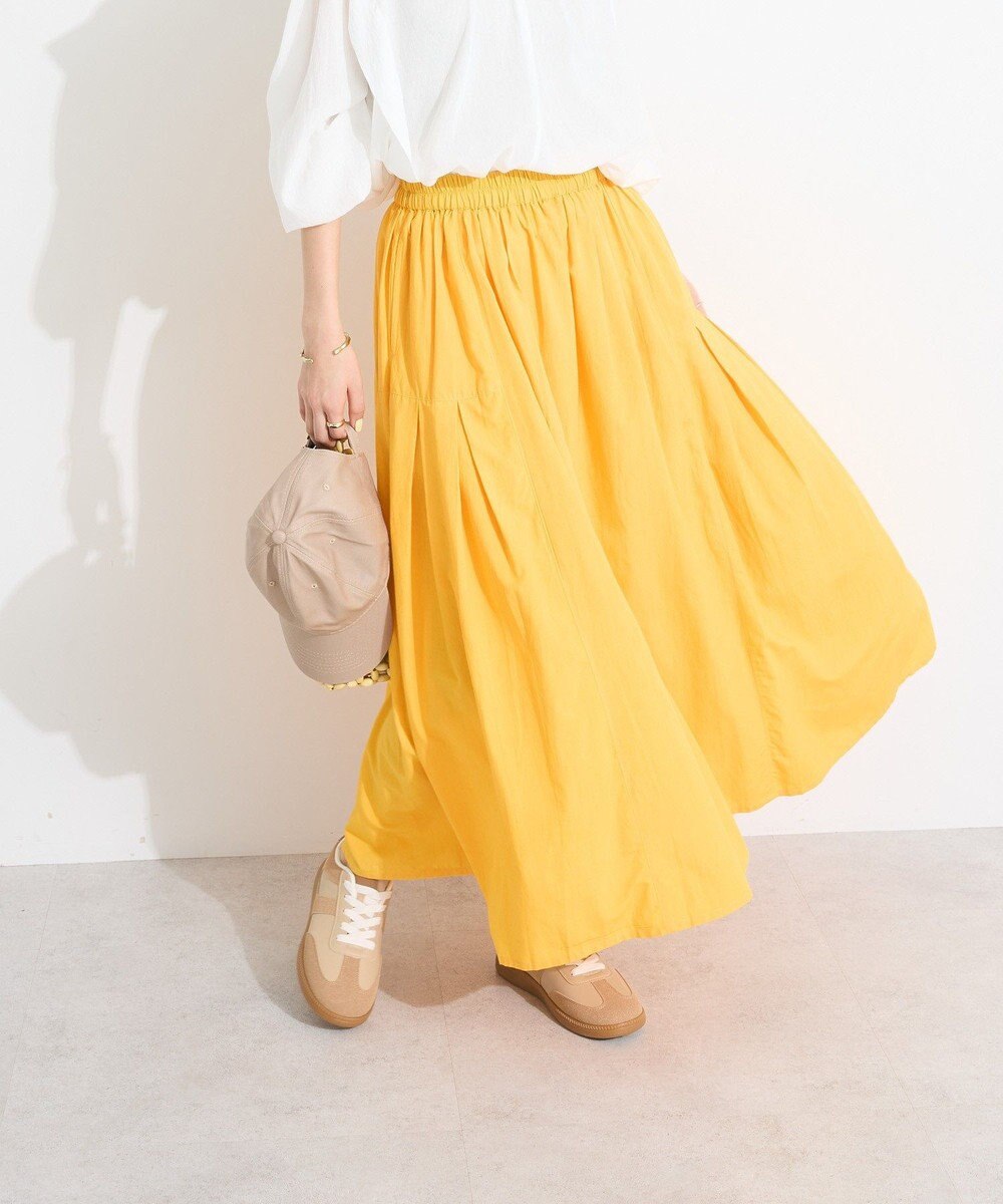 CRAFT STANDARD BOUTIQUE インド綿サイドタック切り替えスカート 