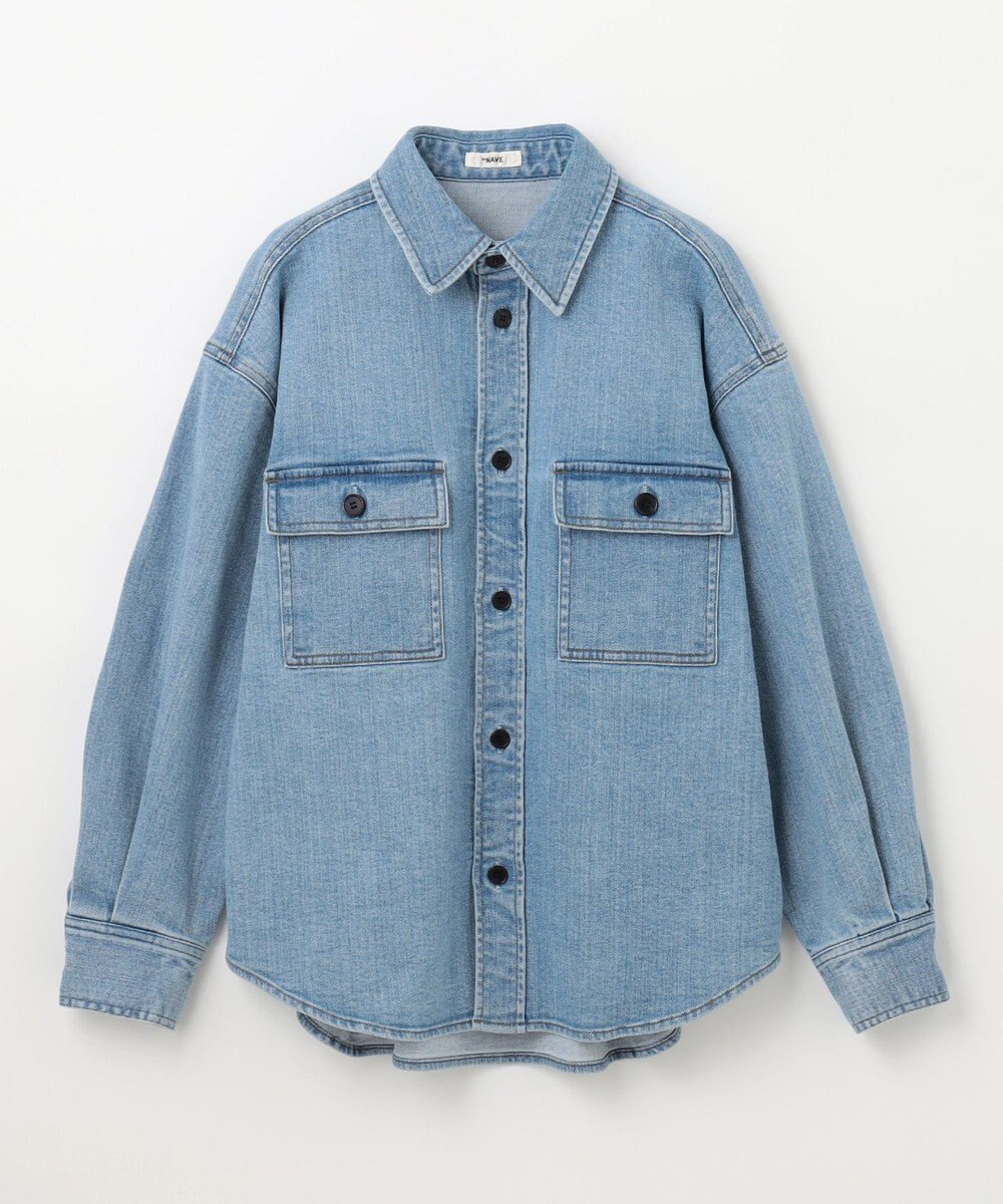 NAVE 【ReNAVE　洗える】ストレッチデニム シャツ 