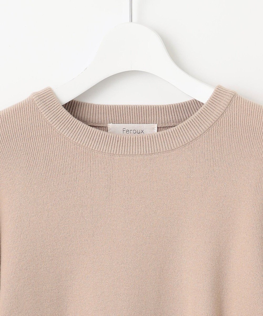 Feroux 【洗える】ファースリーブ ニットプルオーバー 