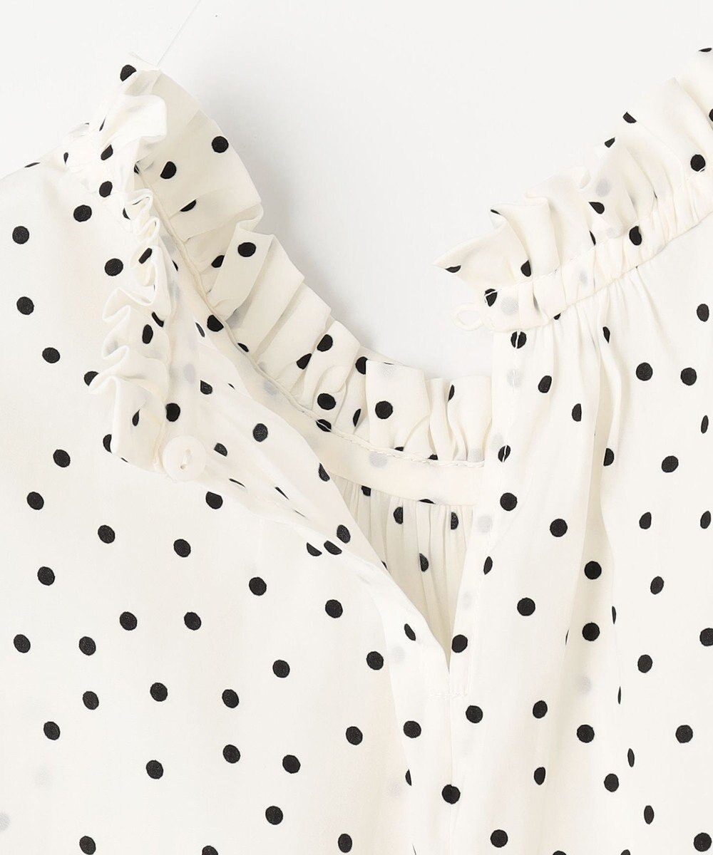 ANY 【洗濯機可・UVケア・接触冷感】フリルネックブラウス 